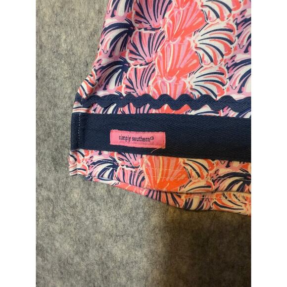 Simply Southern Youth Large Seashell Sleeveless Dress Pink Purple - Picture 3 of 6